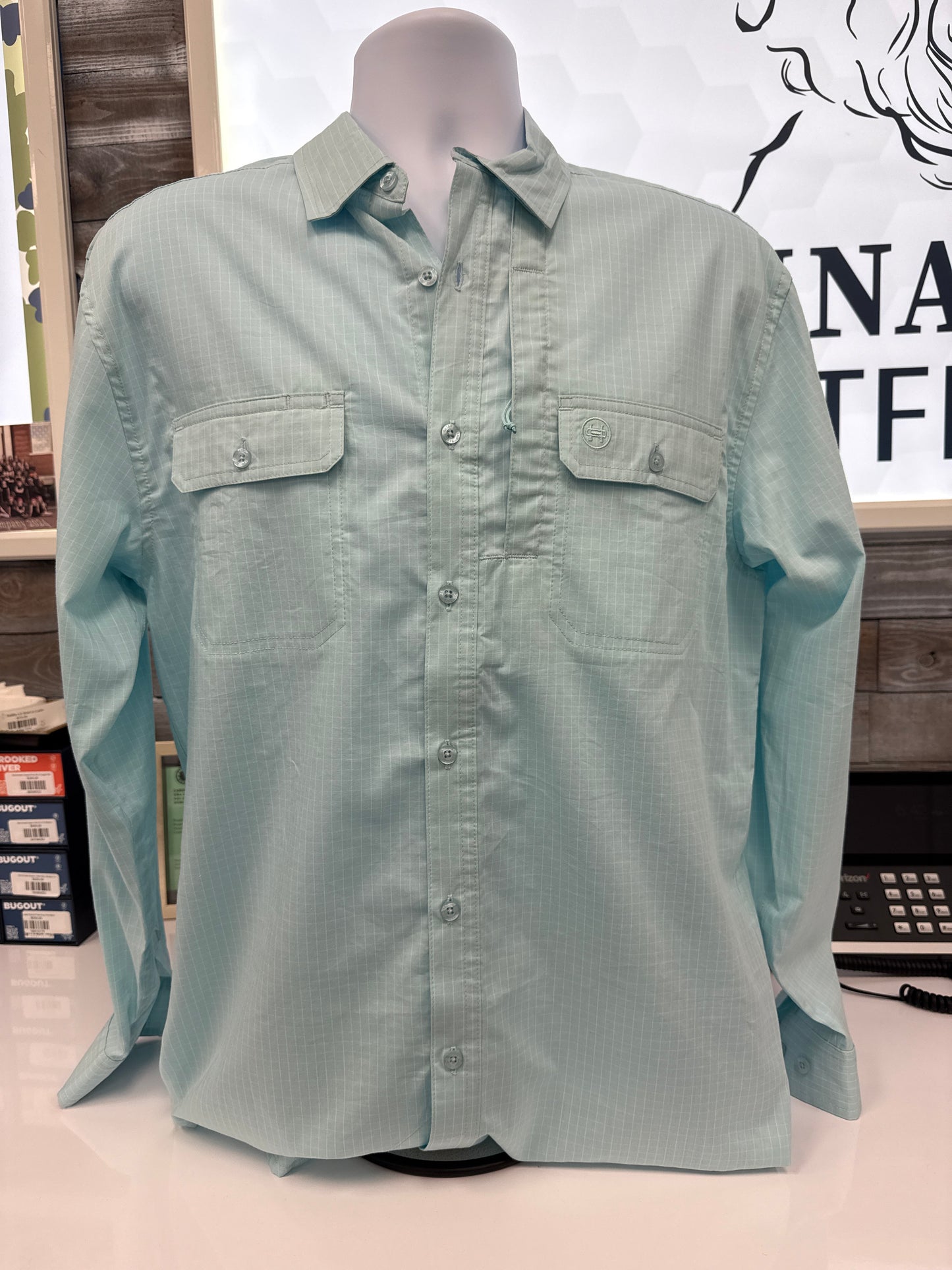 Heybo The Castaway Glacier Long Sleeve Button Up