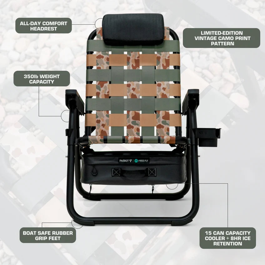 Parkit Eclipse Vintage Camo Reclining Chair Free Fly