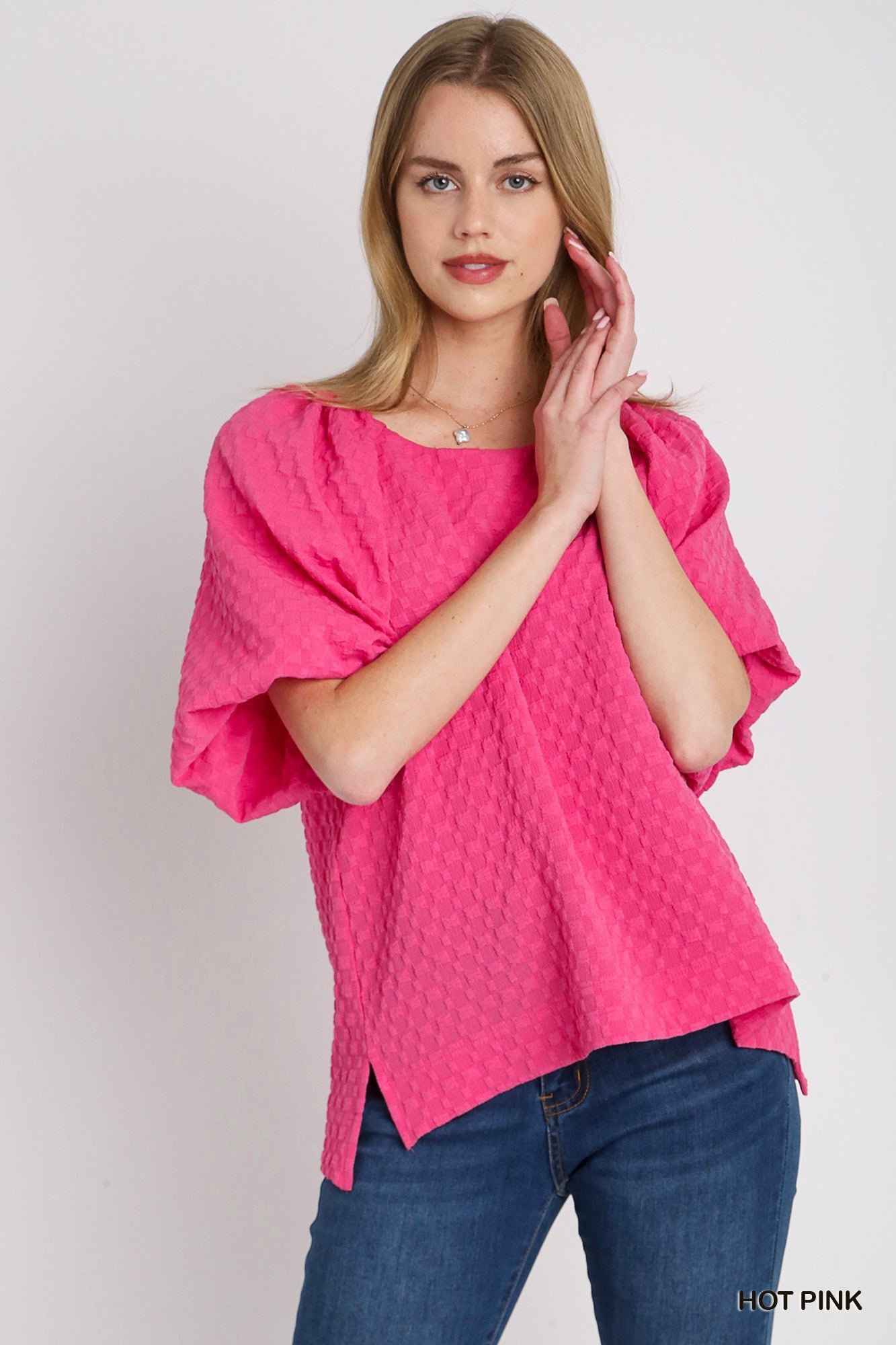 Pink Jacquard Top