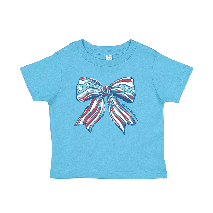 Southern Fried Cotton Sweet Liberty Bow Toddler Tee