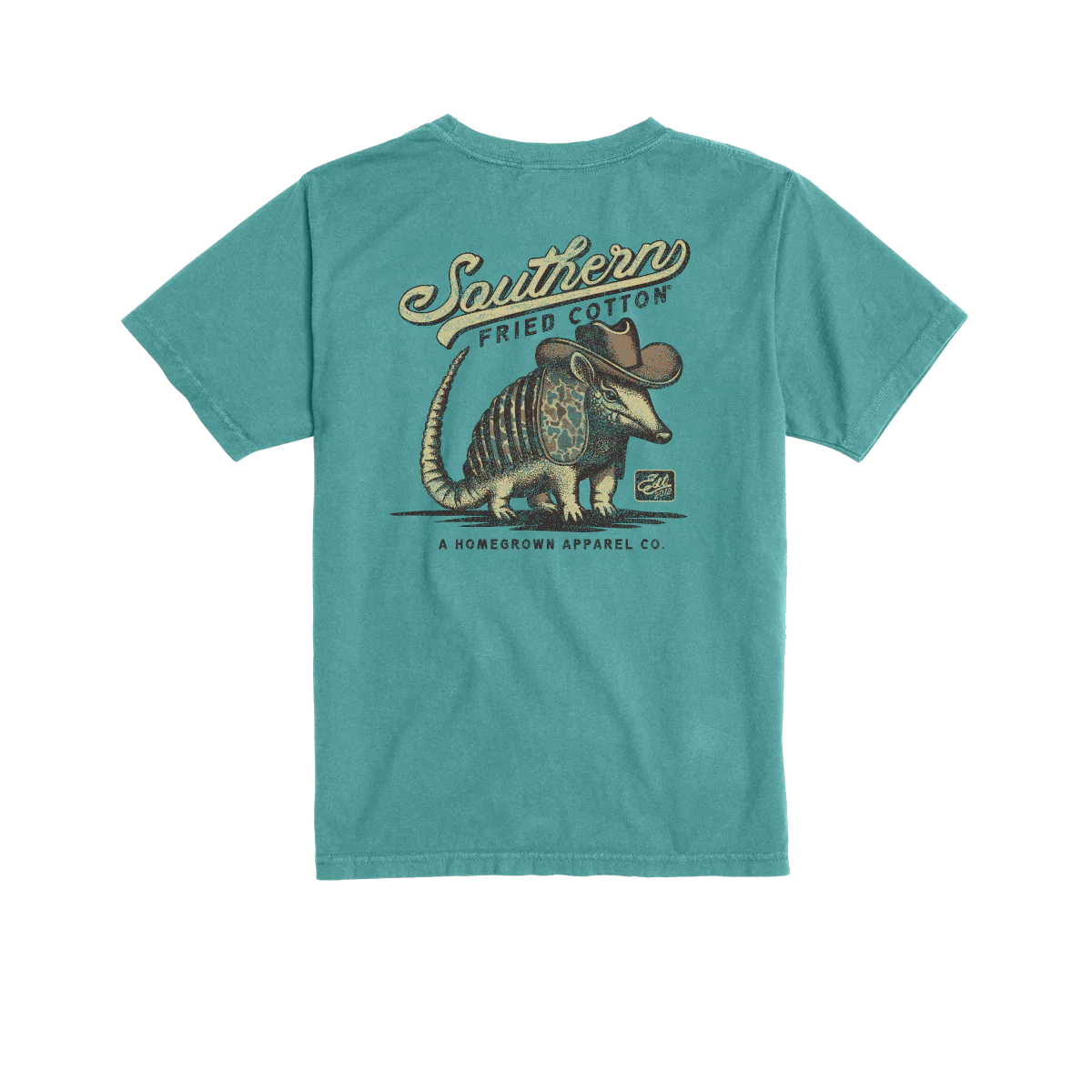 Southern Fried Cotton Armadillo Youth T-shirt