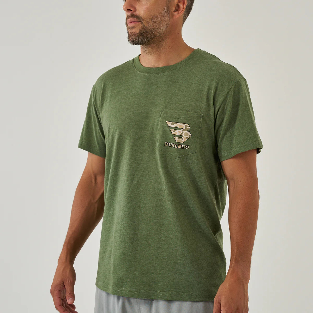 Burlebo Mallard Camo Dog Heather Olive Tee