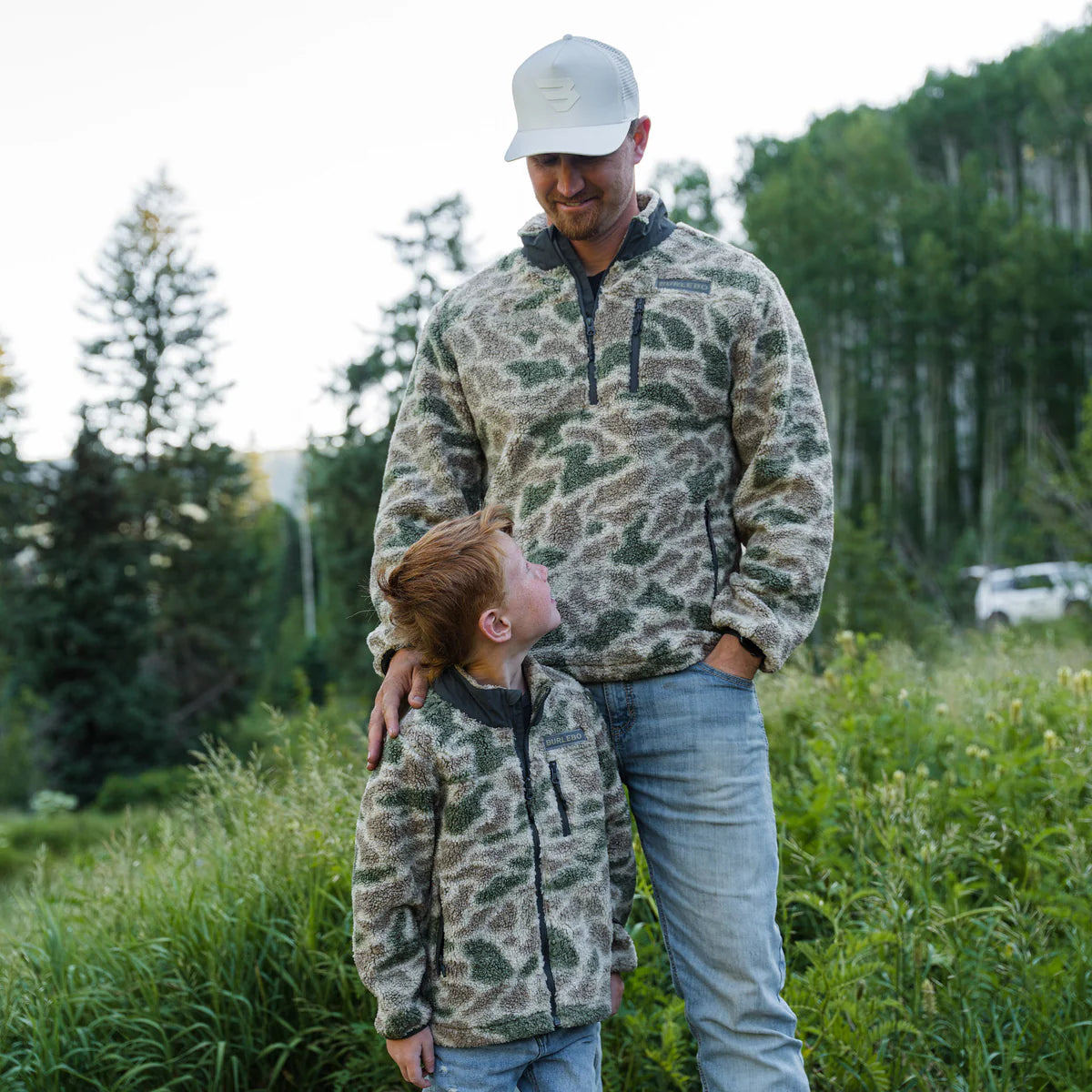 Burlebo Alpine Camo Sherpa Full Zip Boys