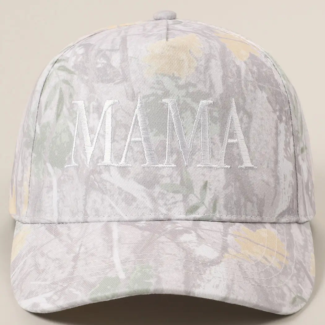 Beige Camo Mama Embroidered Hat