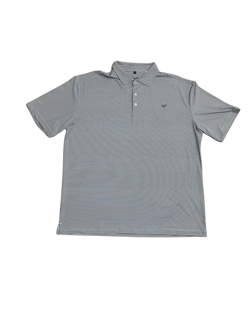 Hunt to Harvest Performance Polo- Charcoal/White