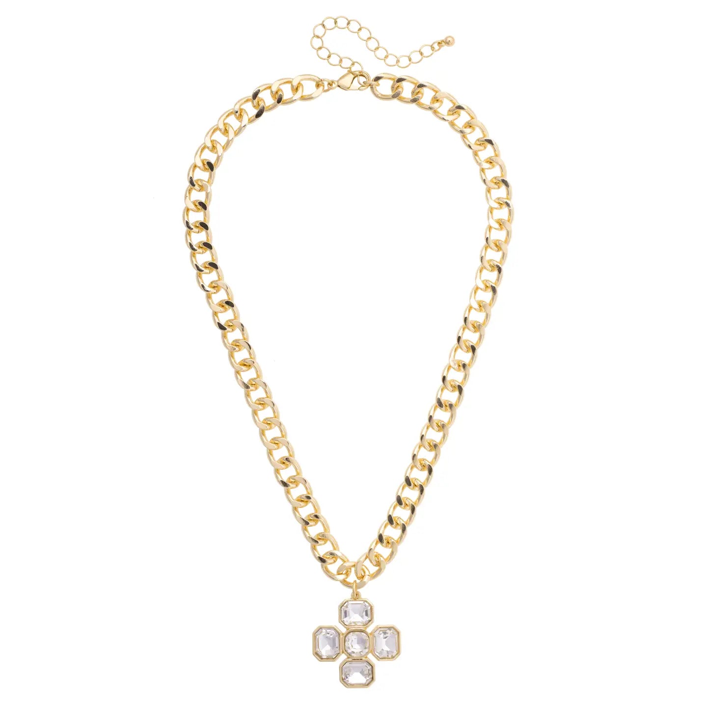 Laurel Rhinestone Cross Linked Necklace