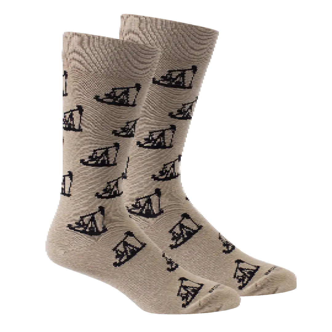 Brown Dog Pump Jack Oil Socks