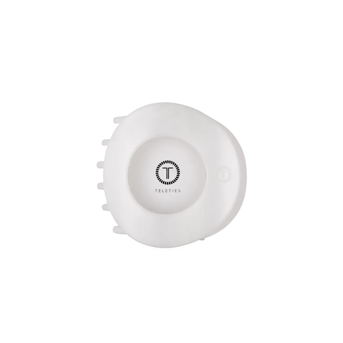 Teleties Coconut White Medium Flat Circle Hair Clip