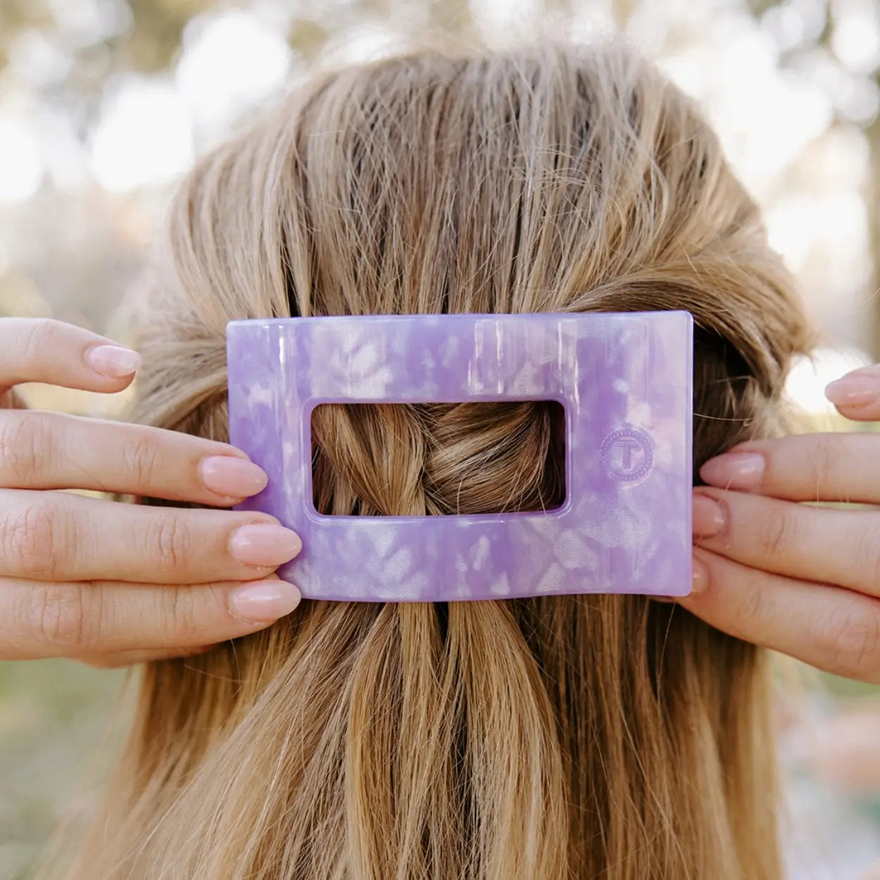 Teletie Flat Rectangle Hair Clip Medium Lavender Mist
