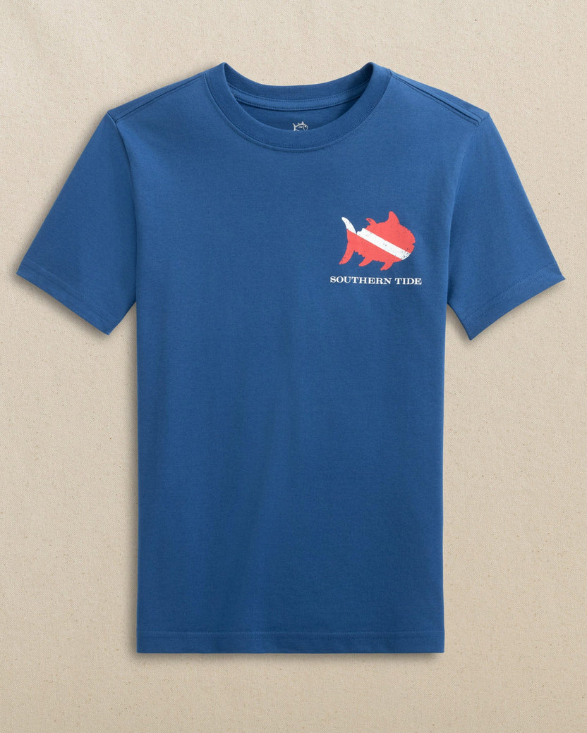Southern Tide Nautical Blue Kids Skipjack Scuba Flag Short Sleeve T-Shirt
