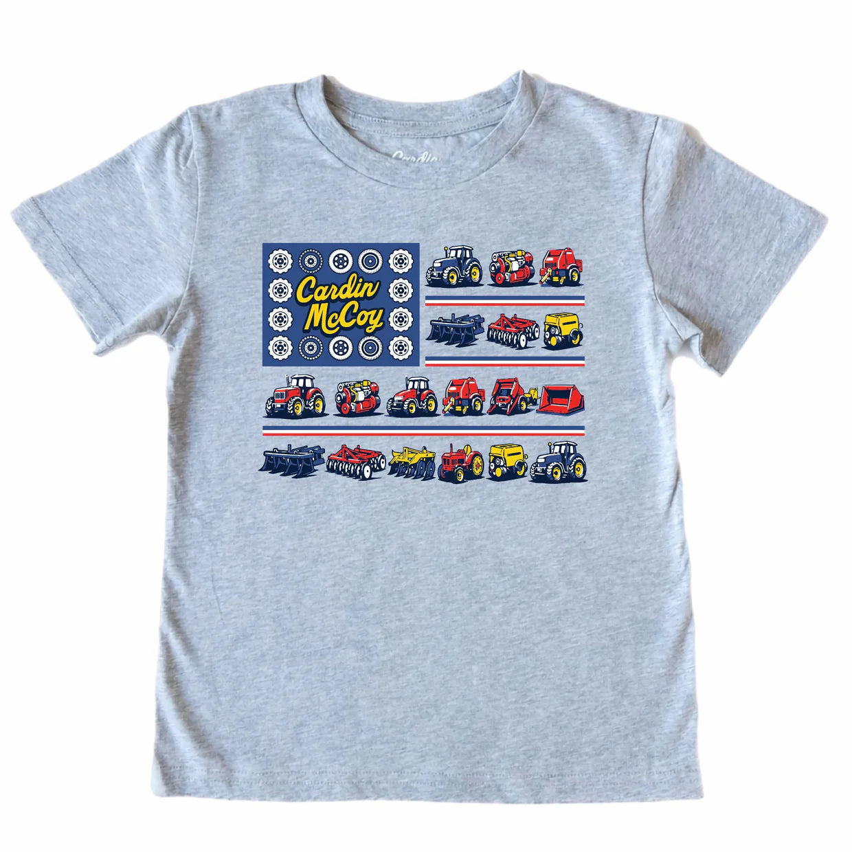 Cardin McCoy Tractor Flag Front Gray Tee