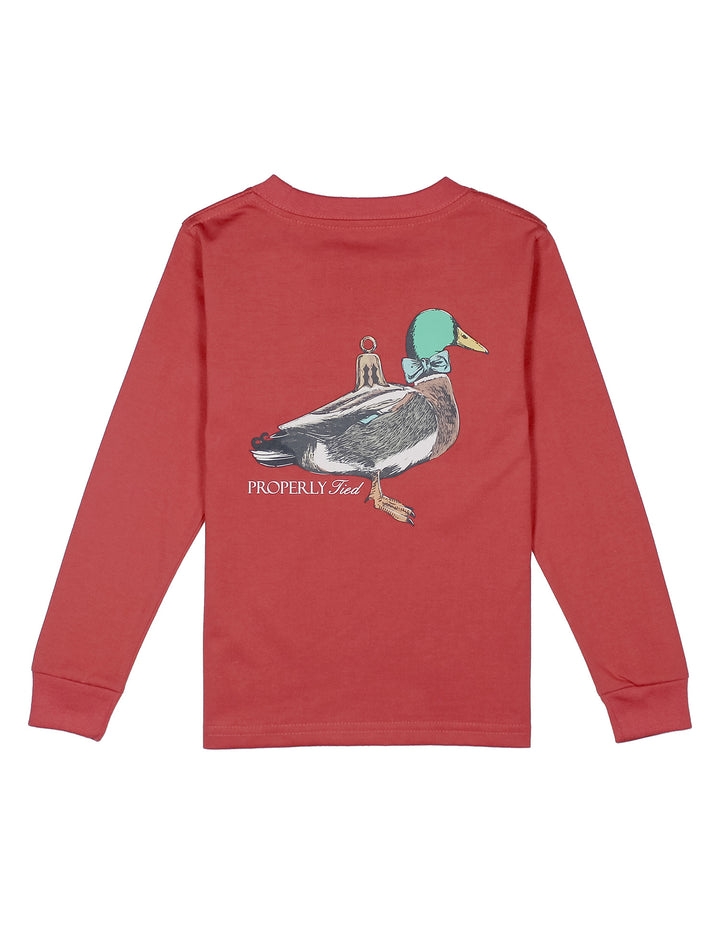 Properly Tied Boys Duck Ornament LS Cabernet