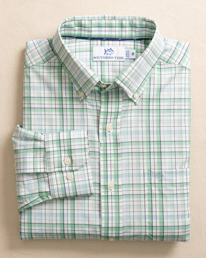 Southern Tide Morris brrr Jade Green Button Up