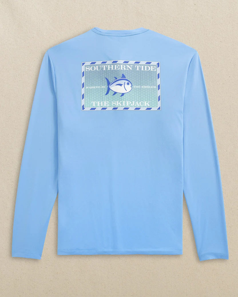 Southern Tide Ocean Channe Original Skipjack Grey Marlin Long Sleeve Performance T-Shirt