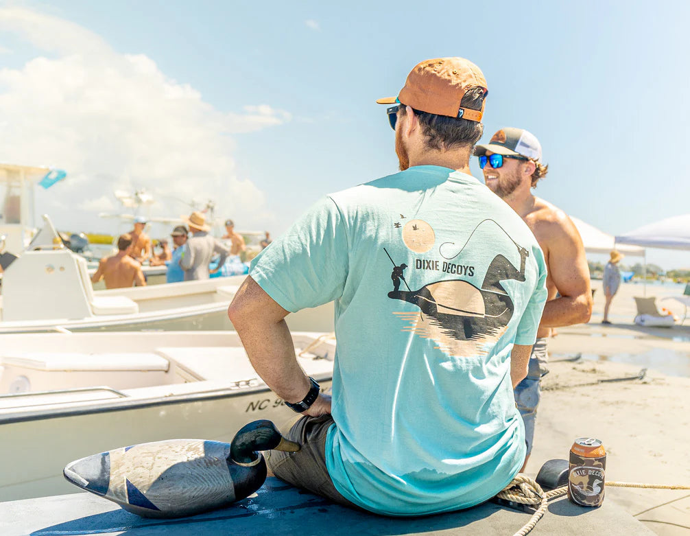 Dixie Decoy Polling The Flats T-shirt Light Green