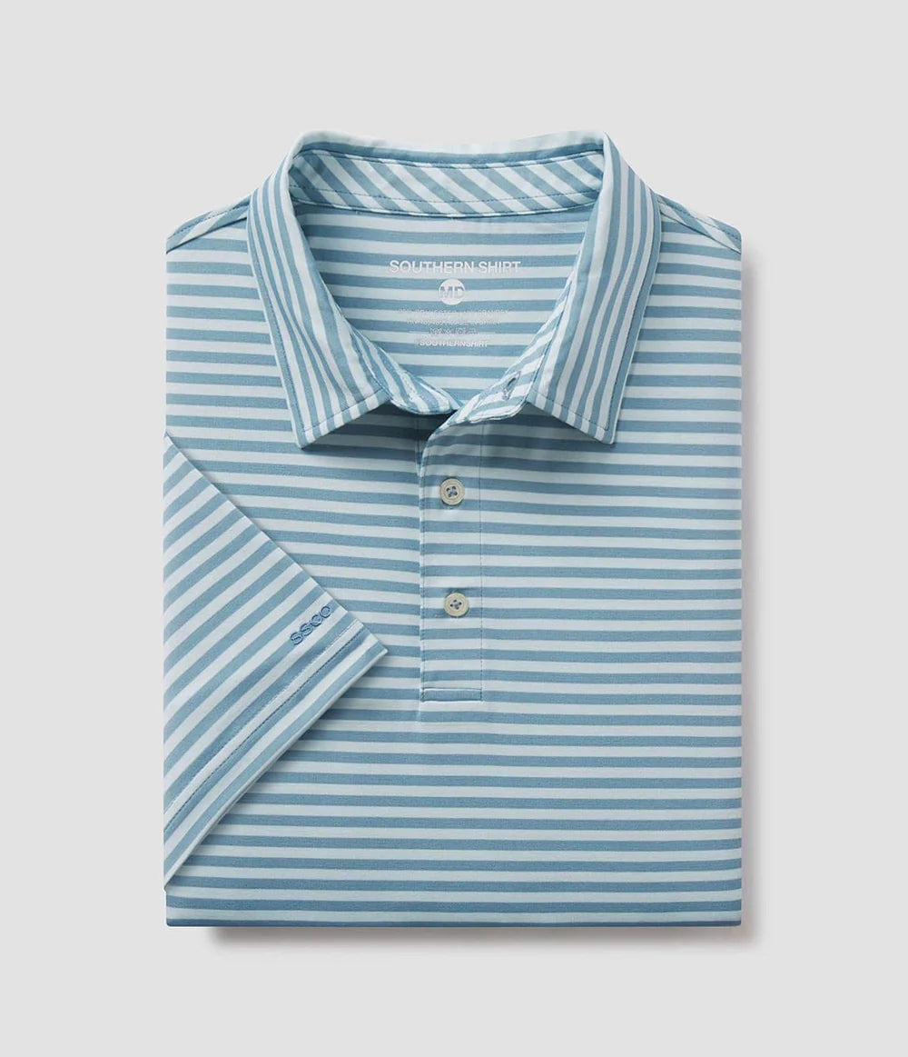 Southern Shirt Co. Sarasota Stripe Polo Sweet Water