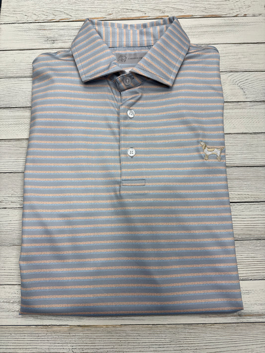 Cardinal Creek Logo Polo Peach/Sky/Grey
