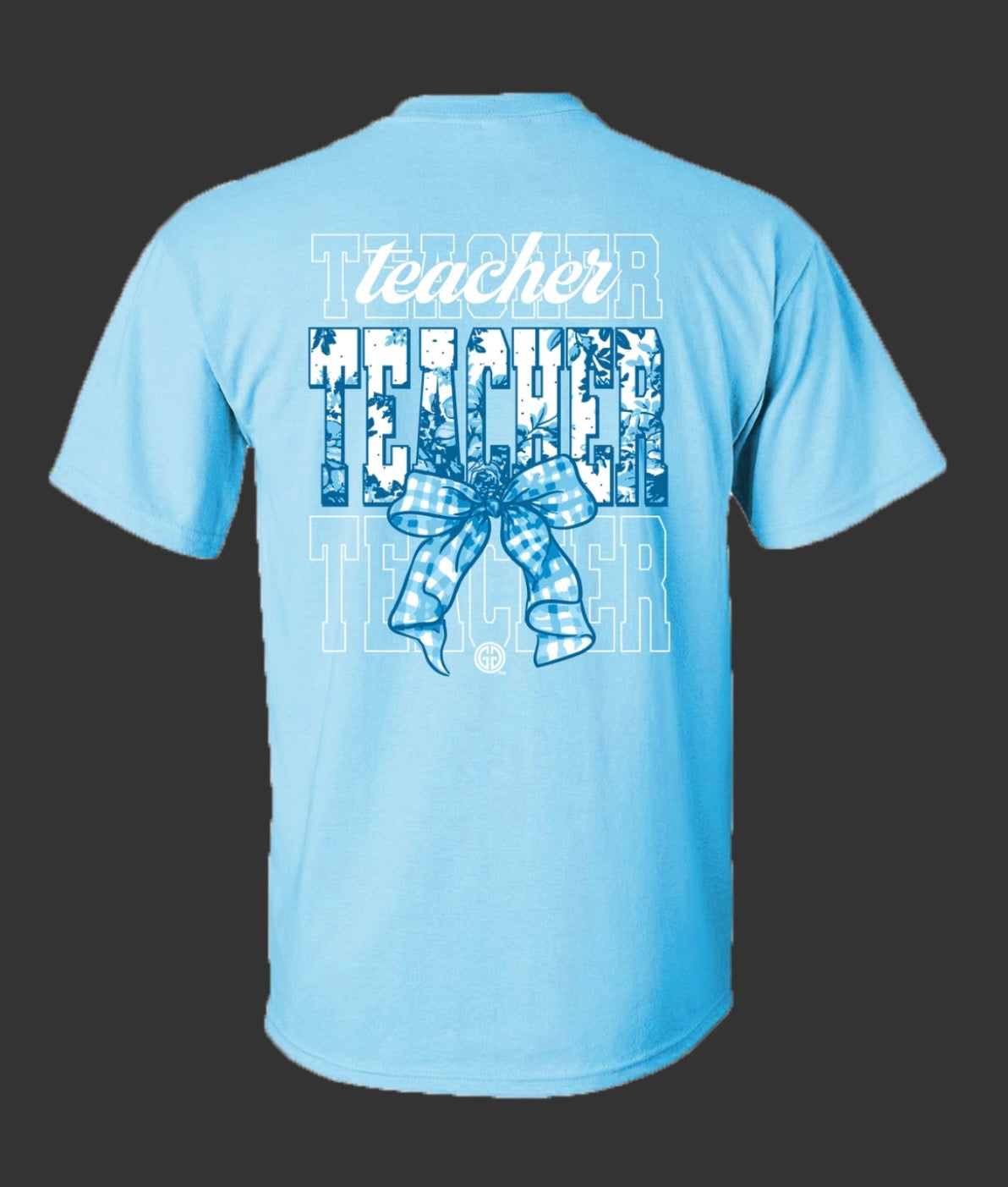Women's Blue Bow Teacher Tee