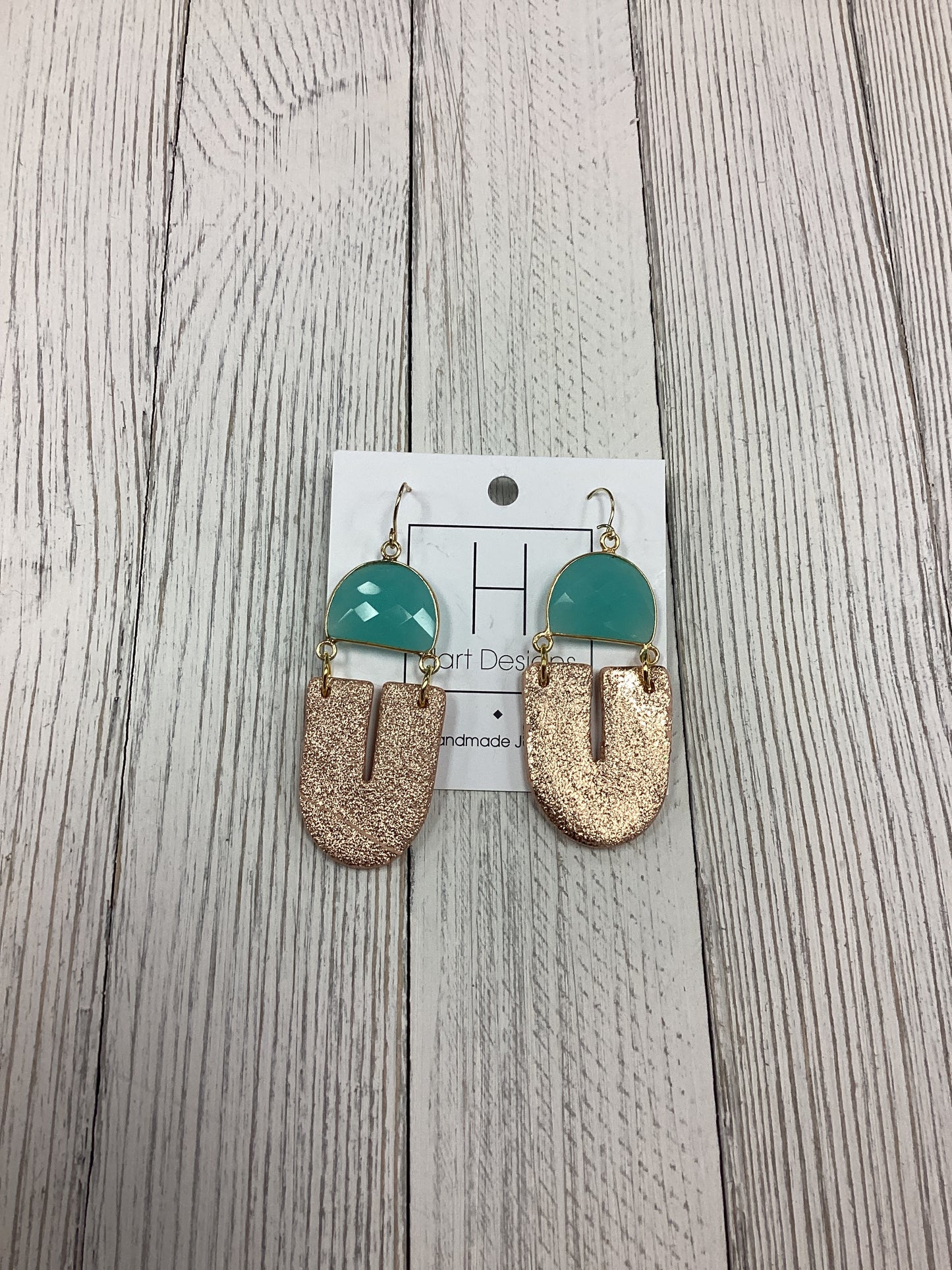 Hart Designs Teal & Gold Earrings