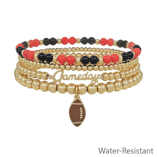 Gameday Red & Black Bracelets 4pc