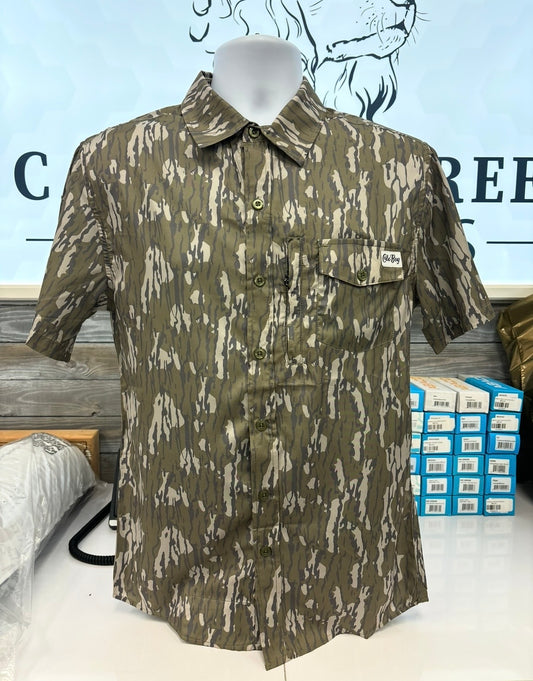 Ole Boy Green Camo Fishing Shirt