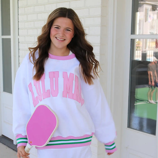 Lulu Mac Social Society White/Pink Sweatshirt