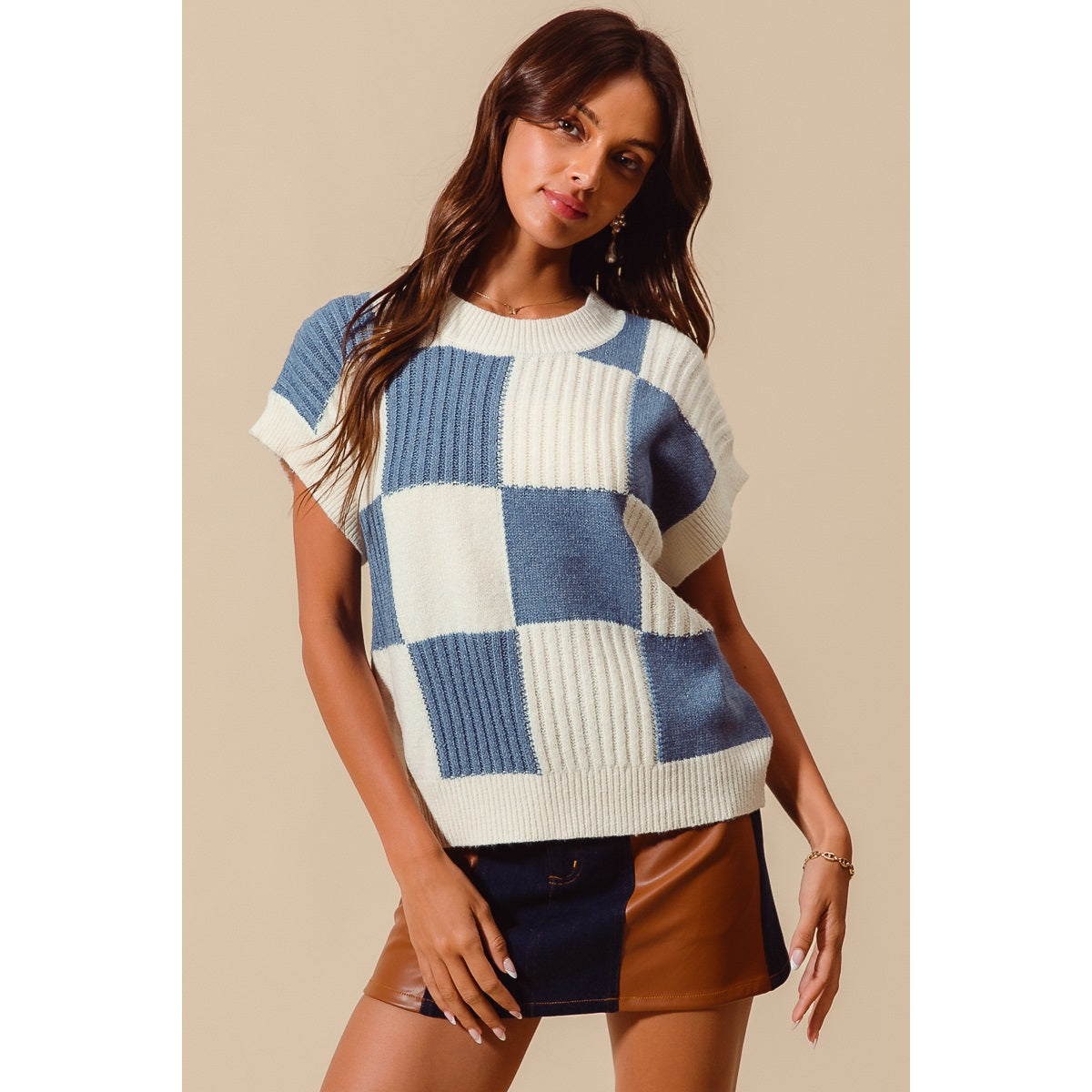 Denim & Ivory So Me Check Plaid Sweater