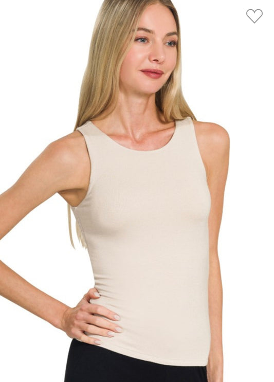 Sand Beige Tank by Zenana