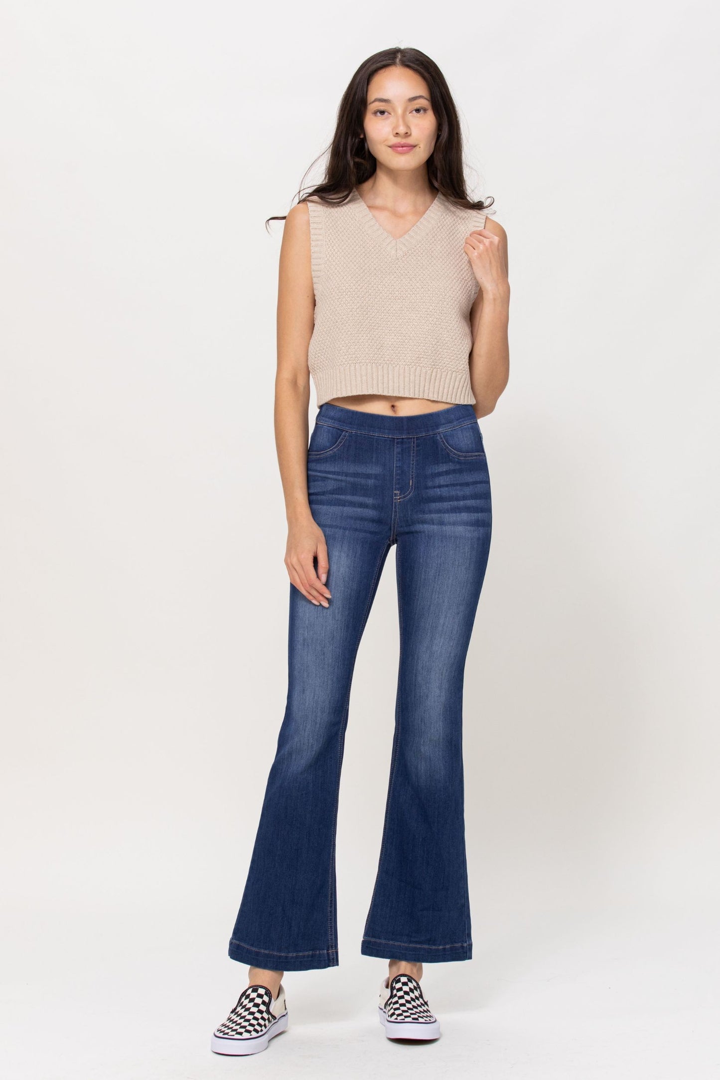 Cello Dark Wash Flare Denim Jeans 30" Length