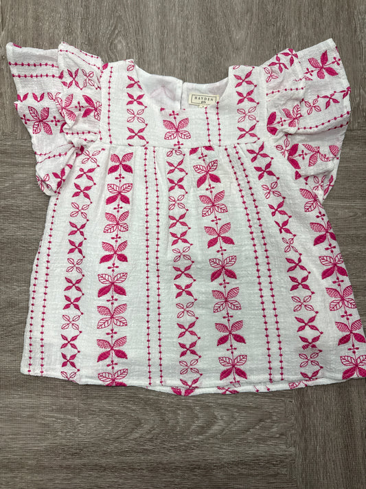 Bailey Top in Pink & White Top