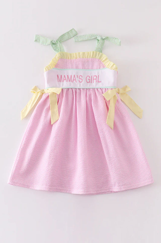 Mama's Girl Pink Seersucker Dress