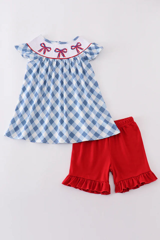 Blue Bow 2pc Outfit