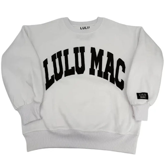 Lulu Mac White w/Black Puff Sweatshirt