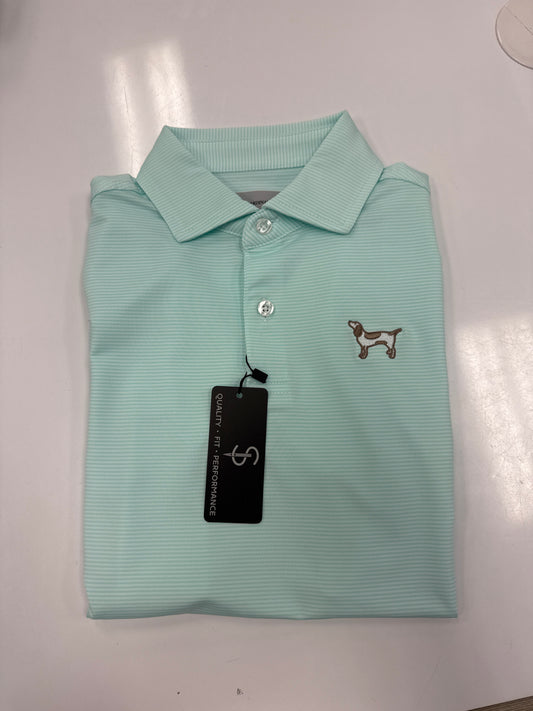 Cardinal Creek Logo Polo White/Aqua
