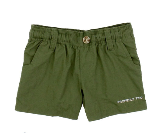 Properly Tied Mallard Olive Shorts Boys