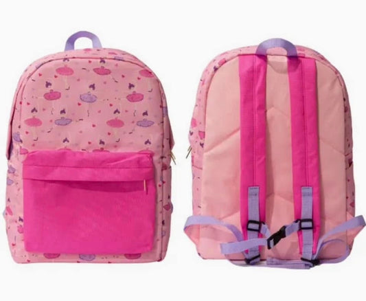 Girls Pink Ballerina Backpack