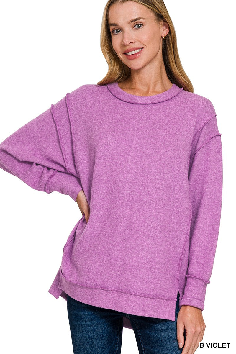 B Voilet Melange Hacci Sweater