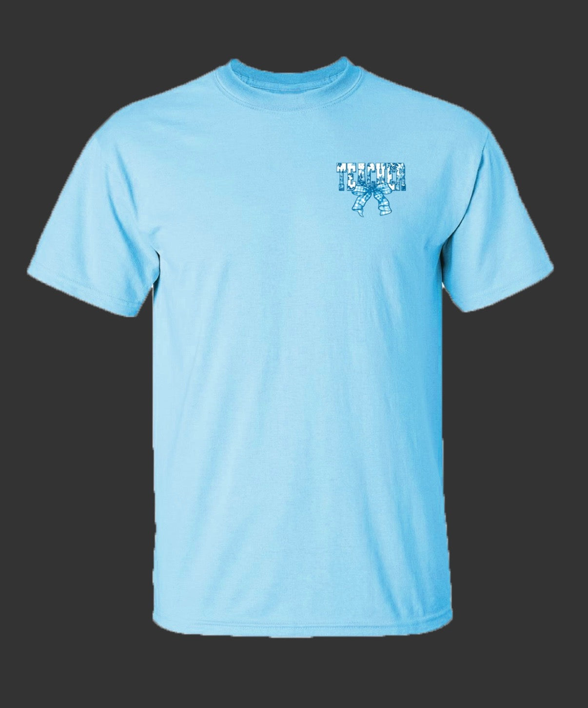 Women's Blue Bow Teacher Tee