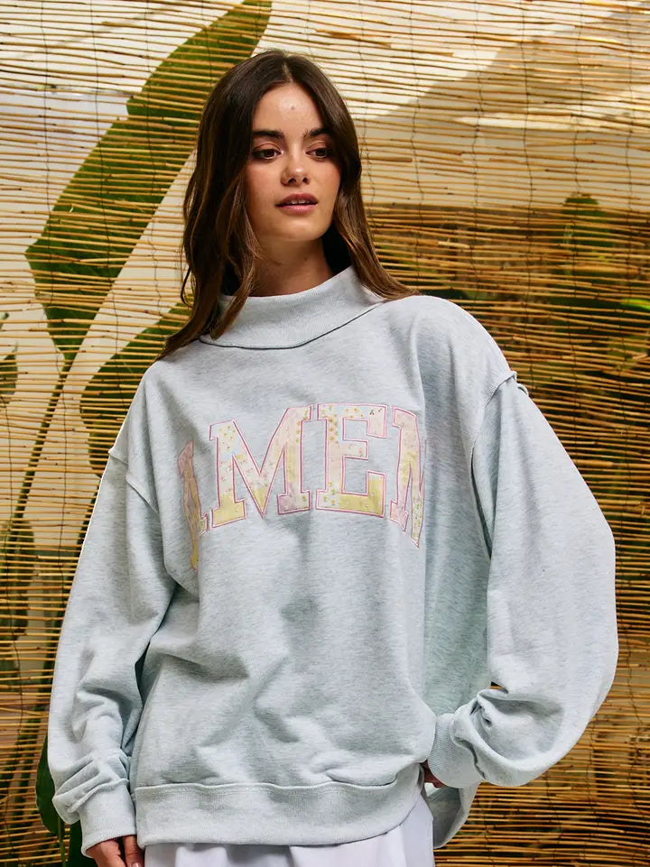 Amen Patchwork Mock Neck