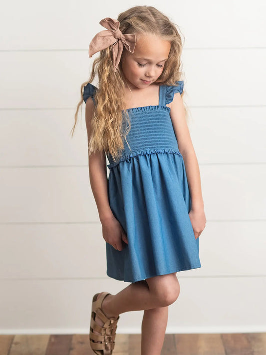 Blue Ruffle Dress for Girls