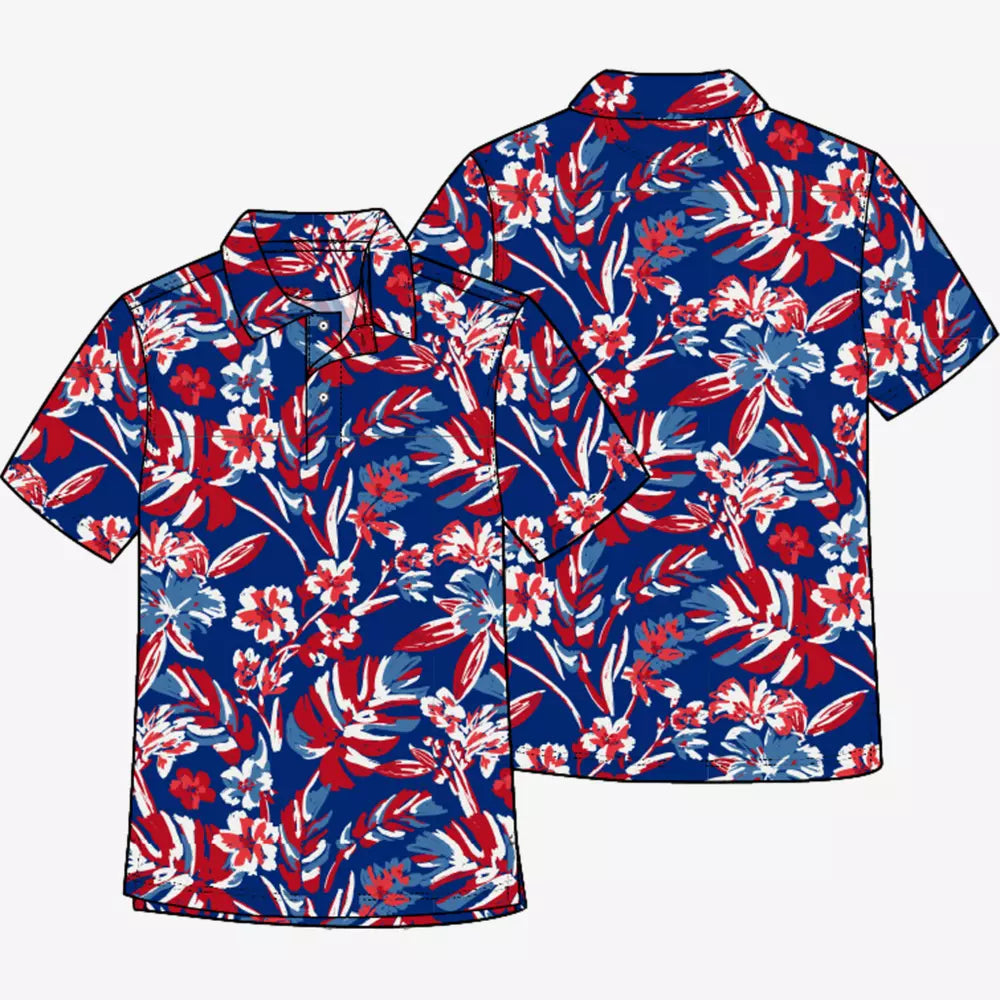 Chubbies Star Spangled Blooms Boys Polo