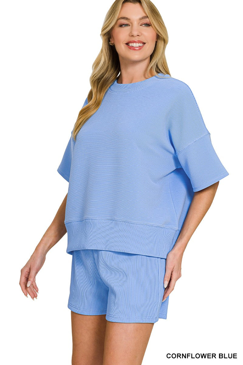 Cornflower Blue 2pc Short Set