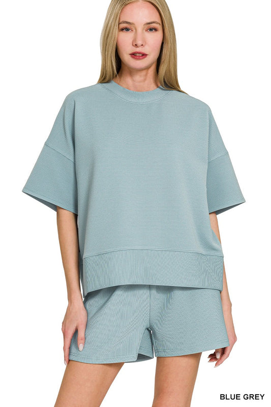 Blue Grey 2pc Short Set