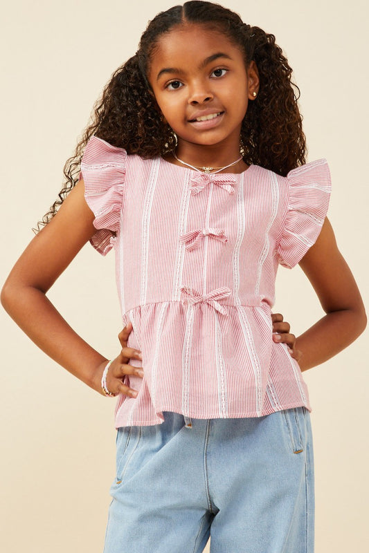 Girl's Crochet Red Ruffle Tank