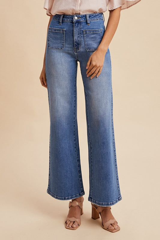 Flare Jeans W/Front Pockets by Annie Wear