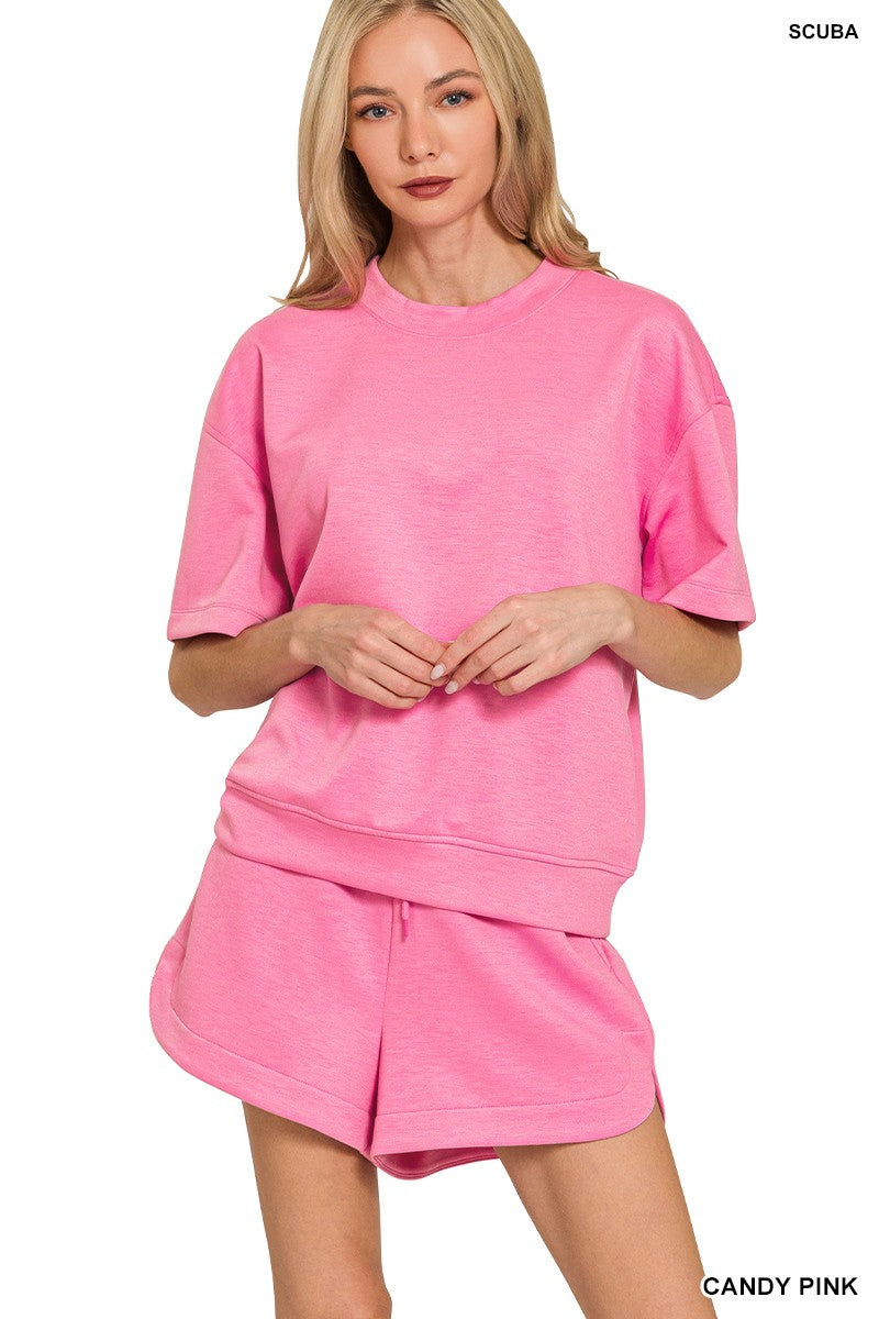 Candy Pink Top & Dolphin Short Set