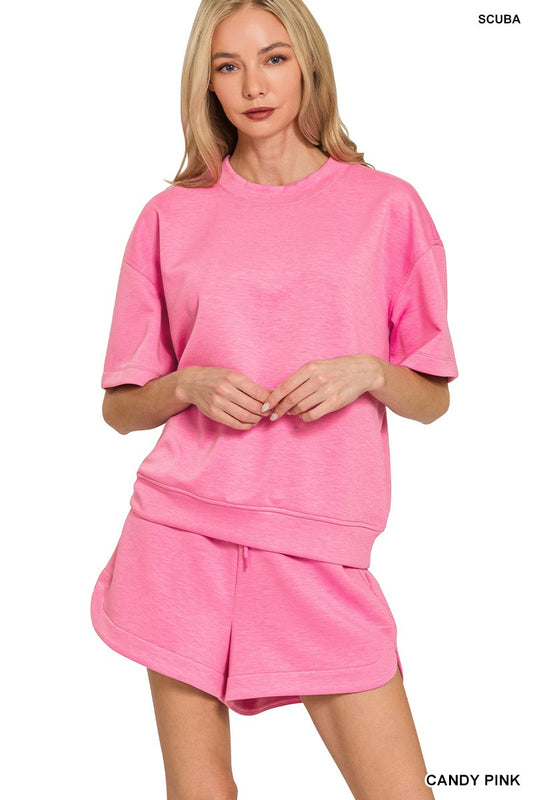 Candy Pink Top & Dolphin Short Set
