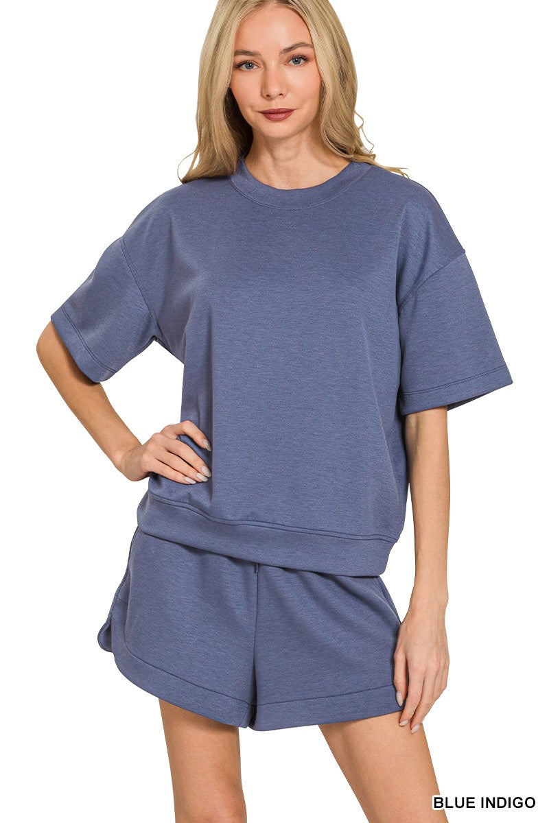 Blue Indigo 2pc Top & Dolphin Short Set