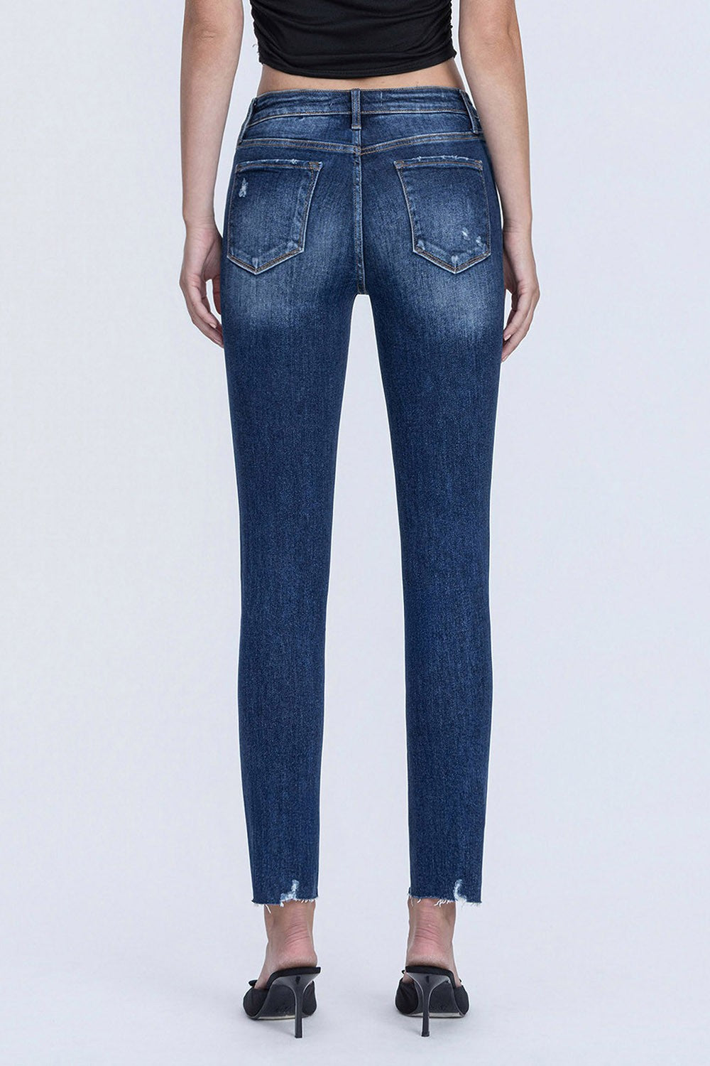 Vervet by Flying Monkey Distressed Hem Skinny Jeans
