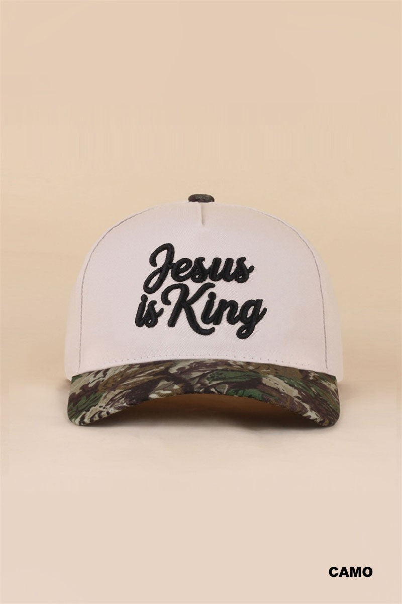 Jesus is King Camo Hat